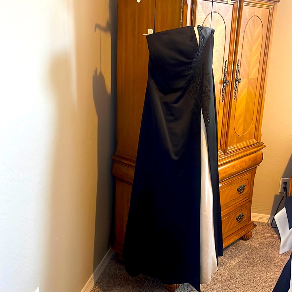 Michelangelo Womens Formal Dress Black White Sz 10